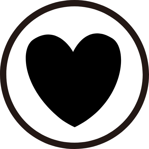 Black heart silhouette inside a bold black circle on a white background, conveying simplicity and contrast, often symbolizing love or emotion.